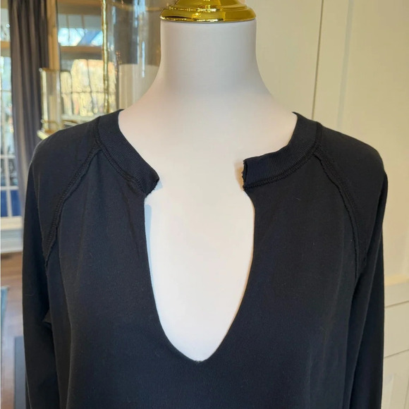 Free People Movement Women’s V Neck Over Sized Black Tee Size S - Picture 2 of 13